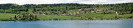 Lake Saint-Point and the Village of Les Grangettes (Doubs, France)